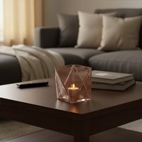 Rambia Small Pink Glass Candle Holder - Pink