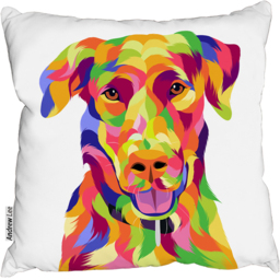 Amazing Illustration Of Dog Pop Art Cushion - Yellow / 60 - thumbnail 2