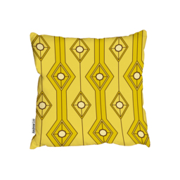 Yellow Rhombus Seamless Pattern With Strips And Leafs Outdoor Cushion - Yellow / 60cm - thumbnail 2