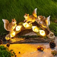 Three Squirrels Ornaments with Lights for Garden - Brown - image 1