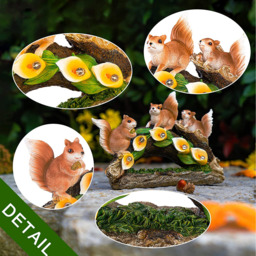 Three Squirrels Ornaments with Lights for Garden - Brown - thumbnail 2