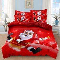 Rock on Santa Christmas Duvet Set - Red / 200cm