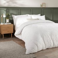 Seville Leaf Tufted Soft Touch Duvet Cover Set - White / King - thumbnail 1