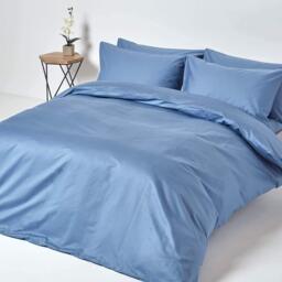 1000 Thread Count Egyptian Cotton Fitted Sheet - Air Force Blue / Double - thumbnail 3
