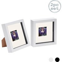 "3D Box Photo Frame - 6 x 6"" with 2 x 2"" Mount - Pack of 2 - White/Ivory"