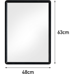 Black Frame Bathroom Hanging Wall Mirror - Black / 46.5cm - thumbnail 5