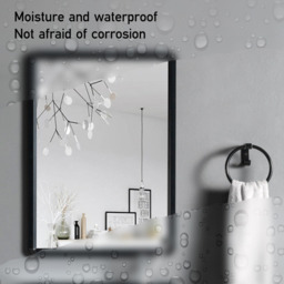 Black Frame Bathroom Hanging Wall Mirror - Black / 46.5cm - thumbnail 2