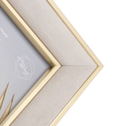 Neutral Gold Edged Velvet Frame - 7x5inch - thumbnail 4