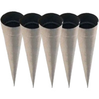 Metal Cone Garden Tealight Holders - Silver