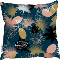Maple leaves mix with autumn leaves Outdoor Cushion - Blue / 60cm - thumbnail 2