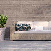 Maple leaves mix with autumn leaves Outdoor Cushion - Blue / 60cm - thumbnail 1