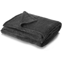 Waffle Honeycomb Mink Throw - Black / 240cm - thumbnail 5