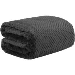Waffle Honeycomb Mink Throw - Black / 240cm - thumbnail 2