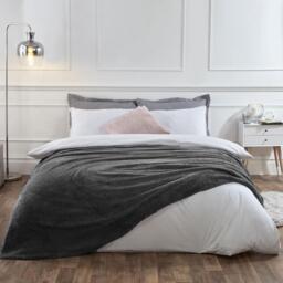 Waffle Honeycomb Mink Throw - Black / 240cm - thumbnail 4