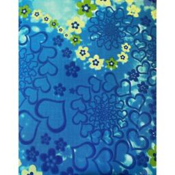 Jasmin Hearts and Flower Duvet Cover Set Bedding - Teal / Superking - thumbnail 3