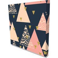 'Triangle Trend' Graphic Art Print on Canvas - Pink / 46cm - image 1