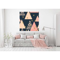 'Triangle Trend' Graphic Art Print on Canvas - Pink / 46cm - thumbnail 2