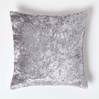 Homescapes Crushed Velvet Cushion Cover - Silver / 60cm - image 1