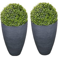 Elegant Tall Garden Planters  - Black / 28cm / 43cm