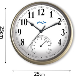 Tub Wall Clock with Thermometer - Champagne Gold - thumbnail 2
