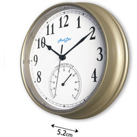 Tub Wall Clock with Thermometer - Champagne Gold