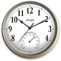 Tub Wall Clock with Thermometer - Champagne Gold - thumbnail 3