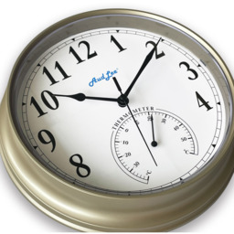 Tub Wall Clock with Thermometer - Champagne Gold - thumbnail 4