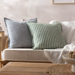 Truro Stripe Reversible Cushion - Skyline - thumbnail 5