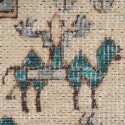 Distressed Bordered Medallion Persian Non Slip Washable Area Rug - Teal Blue / 110 x 60cm - thumbnail 4