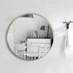Nordic Hanging Makeup Round Wall Mirror - Gold / 50cm - thumbnail 2