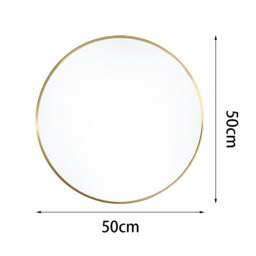 Nordic Hanging Makeup Round Wall Mirror - Gold / 50cm - thumbnail 5