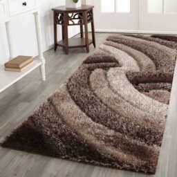 Modern Soft Swirl Shimmer Shaggy Area Rugs - Bronze / 120x170 cm Rectangle - thumbnail 4
