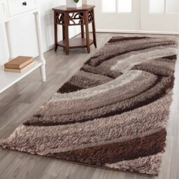 Modern Soft Swirl Shimmer Shaggy Area Rugs - Bronze / 120x170 cm Rectangle - thumbnail 3