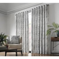 Fiji Lined Eyelet Ring Top Curtains - Silver / 168cm / 183cm
