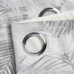 Fiji Lined Eyelet Ring Top Curtains - Silver / 168cm / 183cm - thumbnail 2