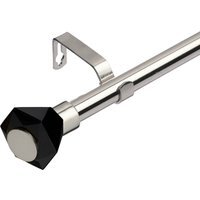 19mm Extendable Metal Curtain Pole with Diamond Finials - Brushed Steel / 210 - 320 cm - image 1