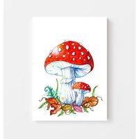 Fly Agaric Wall Art Canvas - Red / 12 x 8 in