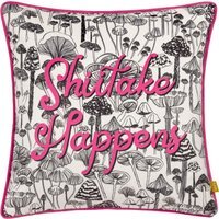 Shiitake Velvet Piped Cushion - Fuchsia / Feather - image 1