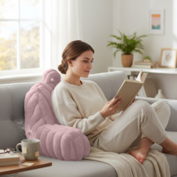 Plush Supersoft Jumbo Cord Ribbed Back Supporting Cushion - Blush - thumbnail 4