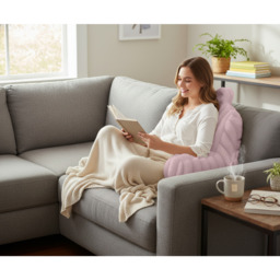 Plush Supersoft Jumbo Cord Ribbed Back Supporting Cushion - Blush - thumbnail 5