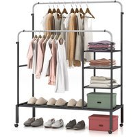 Adjustable Rolling Garment Drying Rack - Silver