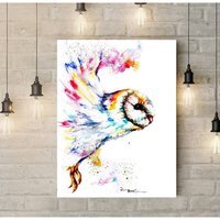 Barn Owl Canvas - Yellow / 12 x 8 in