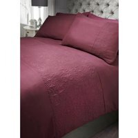 Floral Pinsonic Duvet Cover  Pillowcase Set - Burgundy / King