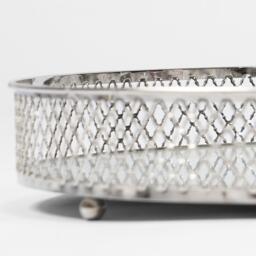 Metal Mirror Round Tray - Silver - thumbnail 4