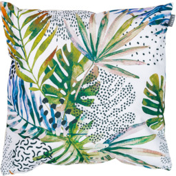 Watercolour Palm Print Outdoor Cushion - Yellow - thumbnail 2
