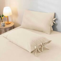 3Pcs Stripe Duvet Cover Set With Pillowcase - Beige / Double - thumbnail 5