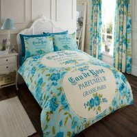 Luxury IOLA Duvet Cover and Pillowcase Set - Teal / King