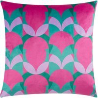 Raeya Art Deco Velvet Cushion - Pink/Jade / 80 Polyester 20 Feather - image 1