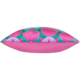 Raeya Art Deco Velvet Cushion - Pink/Jade / 80 Polyester 20 Feather - thumbnail 3