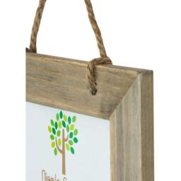 "6x4"" Rustic Wooden Hanging Photo Frame Natural - Brown" - thumbnail 4